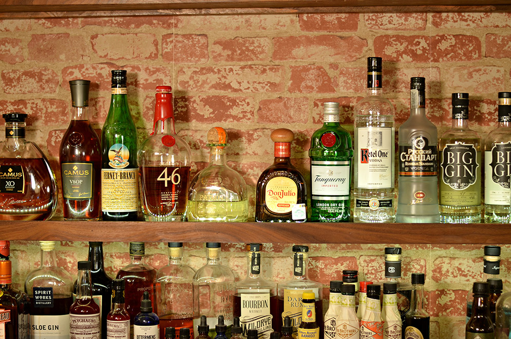 Offer the Good Stuff (row of commonly upsold booze)
